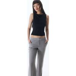 H&M Linen Blend Tailored Trousers - Grey