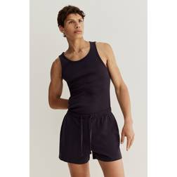 H&M Men Cotton Pyjama Vest Top And Shorts - Blue