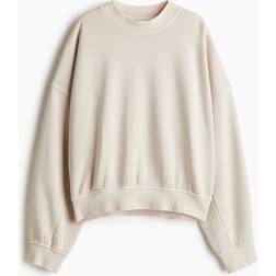 H&M Damen Sweatshirt Im Washed-Look - Braun
