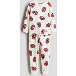 H&M Printed Cotton Jersey Pyjamas - White