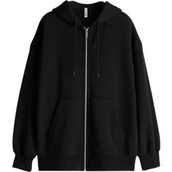 H&M Ladies Black Oversized zip-through hoodie