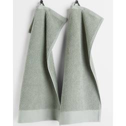 H&M 2-pak Gæstehåndklæde Grøn (50x30cm)