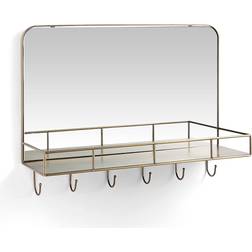 Dunelm Heart and Soul Rectangle with Hooks Wall Mirror 50.3x37cm