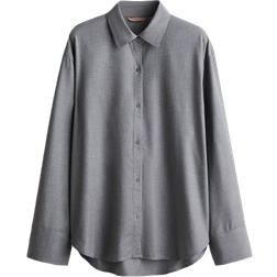 H&M Oversized Skjorte I Lyocell - Grå