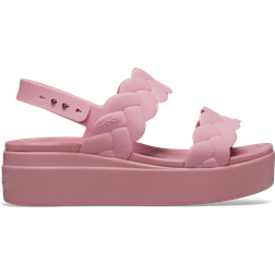 Crocs Brooklyn Woven Low Wedge Sandals - Pink