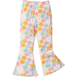 Shein Young Girl Cartoon Flower Print Flare Pants
