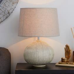 Dunelm Dahlia Scratched Resin Grey - Light Grey Table Lamp