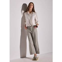Street One Frauen Straight Leg Twill-Hose - Beige