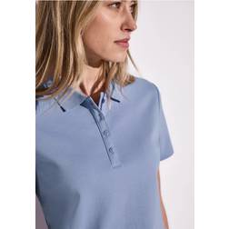 Street One Frauen Poloshirt mit Rippstruktur - Lila