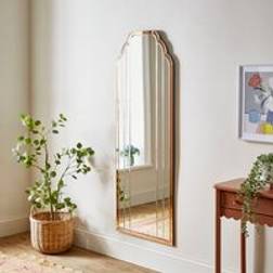 Dunelm Martha Arched Art Nouveau Full Length - Rose Gold Wall Mirror