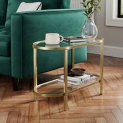 Dunelm Sofia Long Side Gold Small Table
