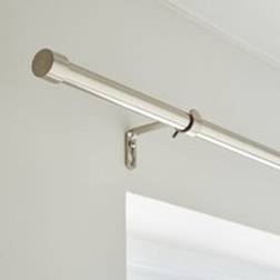 Dunelm Stud Extendable Metal Curtain Pole - Satin Steel