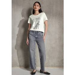 Street One Studio Frauen T-Shirt mit Folien-Print - Weiß
