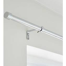 Dunelm Stud Extendable Metal Curtain Pole - Chrome