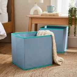Dunelm Set of 2 Boxes - Blue Storage Box