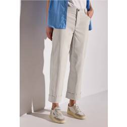 Street One Frauen Straight Leg Twill-Hose - Beige