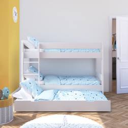 Stompa Compact Wooden With Open Trundle - White Bunk Bed