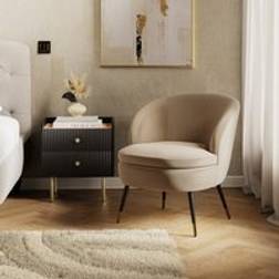 Dunelm Marcie Luxe Velvet Cocktail Mink Lounge Chair