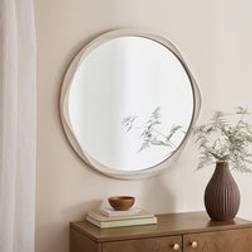 Dunelm Round Pond Stone Effect - White Wall Mirror