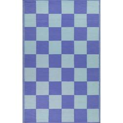 Furn Checkerboard Recycled Outdoor Rug 120 x 180 cm Blue