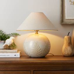 Churchgate Fawsley Fern Embossed Ceramic - Ivory Table Lamp
