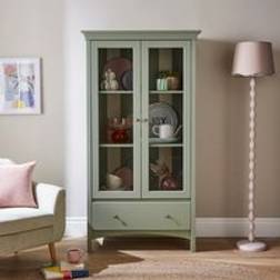Dunelm Beatrice Striped Tall Sage Storage Cabinet