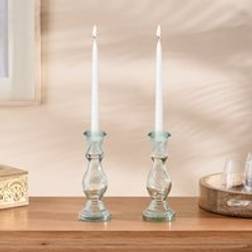 Dunelm Set of 2 Twist Taper Candles - White Candle