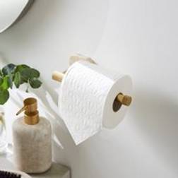 Dunelm Minimal Luxe Gold Marble Effect Toilet Roll Holder