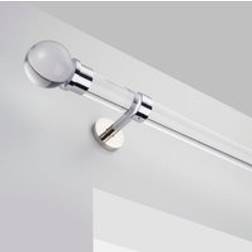 Dunelm Atlanta Acrylic Curtain Pole with Rings - Chrome