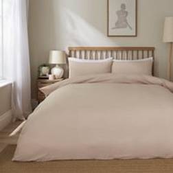 Dunelm Super Soft Plain Polyester & Pillowcase Set - Duvet Cover Natural