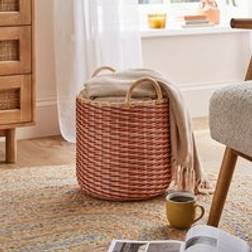 Dunelm Round Woven Rattan - Russet Basket