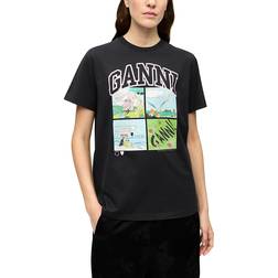 Ganni Basic Jersey BD Teddy Relaxed T-shirt - Phantom