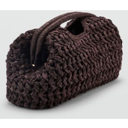 Mango Natural Fiber Clutch Bag - Chocolate