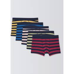 John Lewis Cotton Rich Rugby Stripe Jersey Trunks - Multi