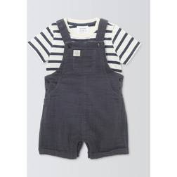John Lewis Baby Short Dungarees and T-Shirt Set - Multi