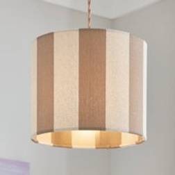 Dunelm Beatrice Stripe Drum Lamp - Natural Shade