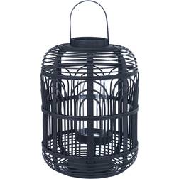 Pacific Lifestyle Black Bamboo and Glass Large Lantern