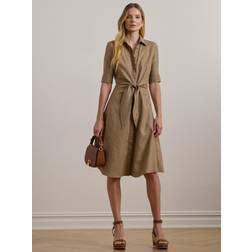 Ralph Lauren Tie-Front Linen Shirtdress - Brun