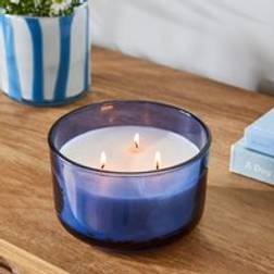 Dunelm Beach Rose & Blossom Multi Wick - Blue Scented Candle