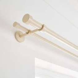 Dunelm Trinity Double Layer Extendable Metal Eyelet Curtain Pole - Natural