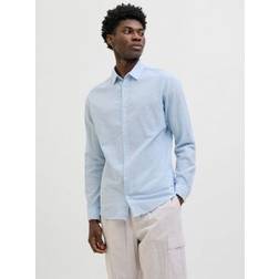Jack & Jones Hemd JJEBreeze Linen Blend Long Sleeve Shirt Hellblau