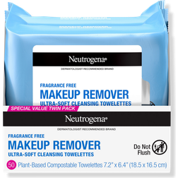 Neutrogena Fragrance-Free Makeup Remover Cleansing Towelettes Twin Pack