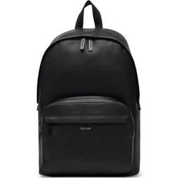 Calvin Klein Faux Leather Laptop Backpack - Black