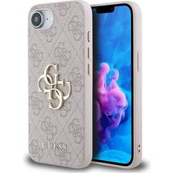 Guess PU 4G Metal Big Logo Case for iPhone 16e 6.1 in Pink GUHCPSE44GMGPI