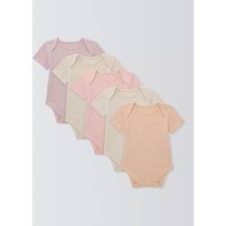 John Lewis Baby Cotton Short Sleeve Bodysuit - Multi