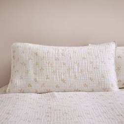 Dunelm Muslin Spring Pillow Case White, Natural (76x48cm)