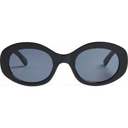 NA-KD Oval Frame Sunglasses - Solbriller - Sort