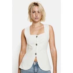 H&M Textured Jersey Waistcoat - White