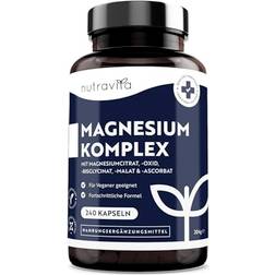Nutravita Magnesium Supplements 5-in-1 Complex 1146Mg 240 Vegan High Strength Capsule 240 pcs