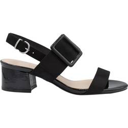 Paradox London Raquel Buckle Block Heel Sandal - Black